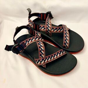Chaco Z Ecotread Youth Size 1 Unisex Blue Red Strap Outdoor Hiking Water Sandals